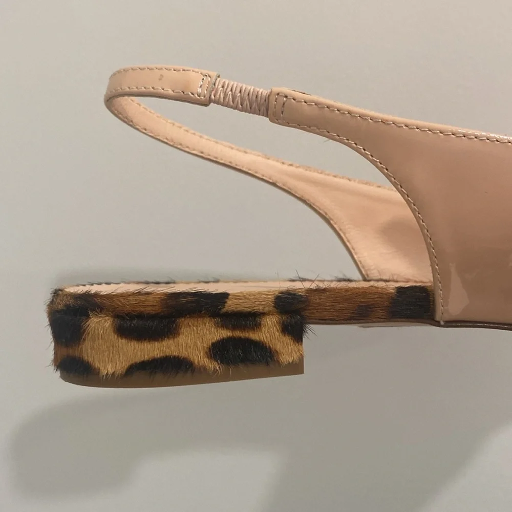 J. Crew Blush Patent Pointed Slingback Flats